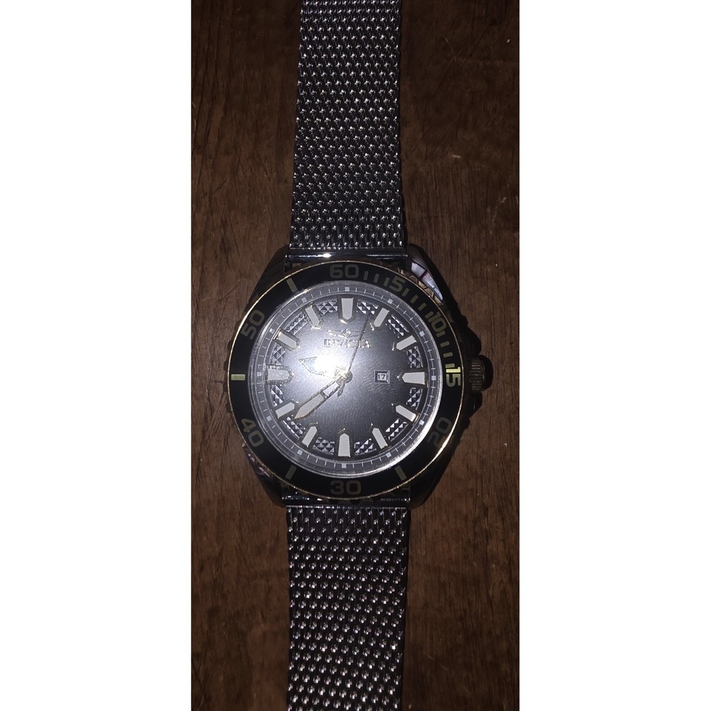 Invicta Pro Diver 48928 Men 46mm Stainless Steel Mesh Watch Black Gold
